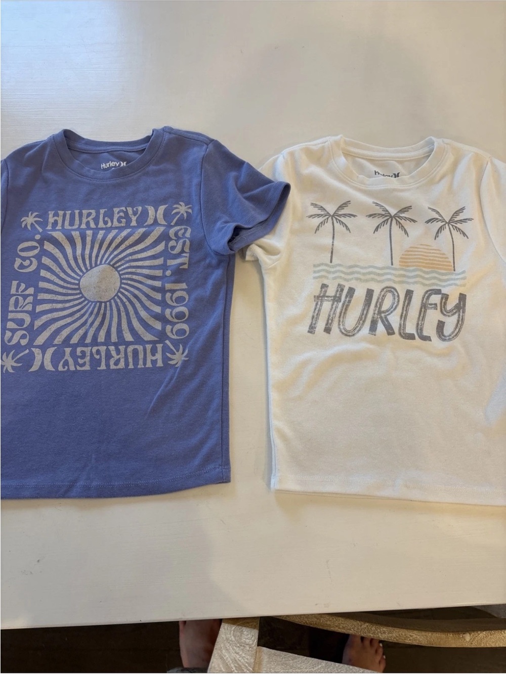 Hurley Junior Purple and White Graphic Short-Sleeve Tees